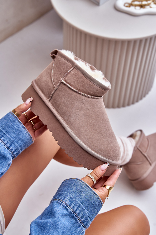 Модні низькі замшеві зимові черевики кольору хакі Нукка