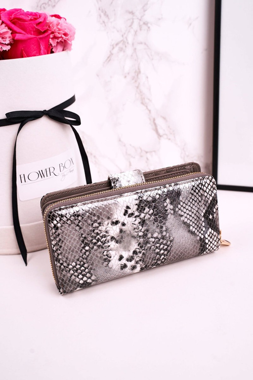 Великий шкіряний жіночий гаманець PATRIZIA Shiny Grey