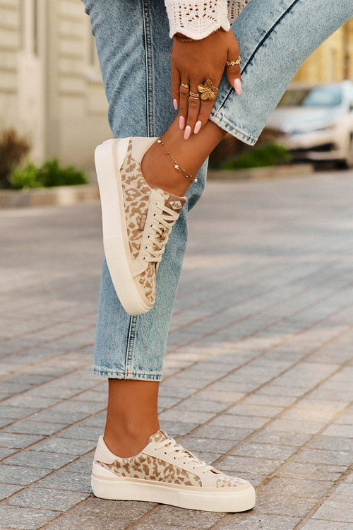 Низькі Жіночі Кросівки Леопардовий Принт Lee Cooper LCW-25-02-3330L Бежеві