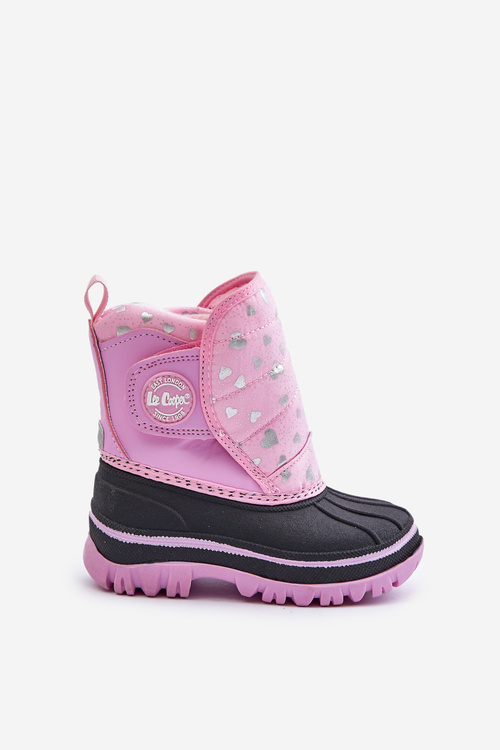 Дитячі зимові черевики на липучці рожеві Lee Cooper LCJ-24-44-2863K