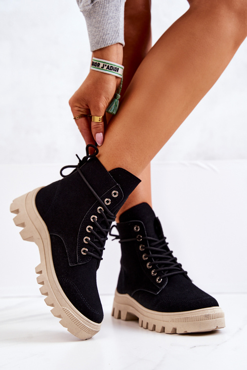Замшеві чоботи на зав'язках Black Hurricane