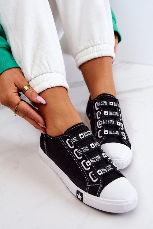Жіночі кросівки зі шнурком BIG STAR HH274098 Чорні