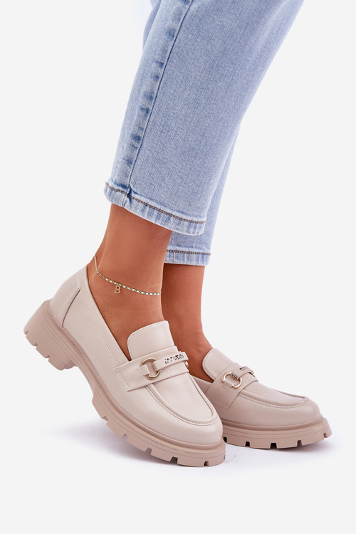 Класичні Жіночі Мокасини З Еко Шкіри Бежеві Savethira