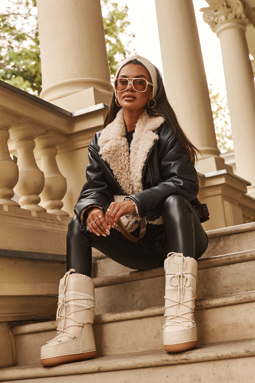 Жіночі високі зимові чоботи Beige Venila