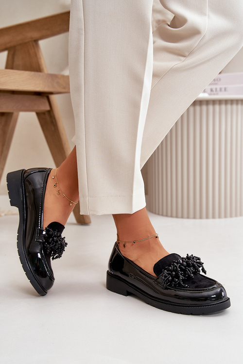 Жіночі лакові лофери S.Barski HY369A Чорні