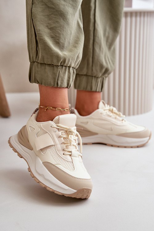 Жіночі кросівки на платформі бежеві Nevelaine