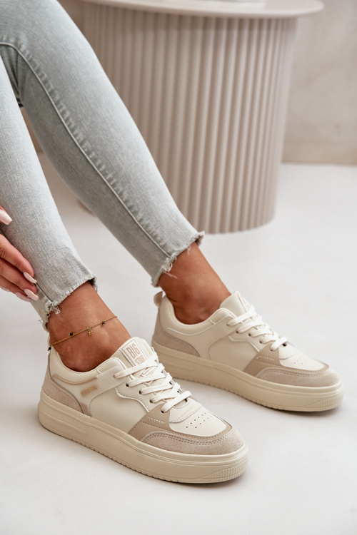Жіночі низькі кросівки з еко шкіри Big Star OO274029 Beige