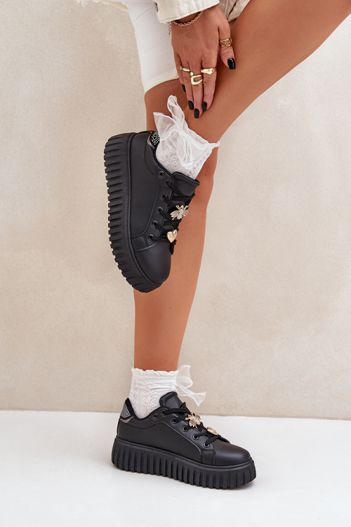 Жіночі Кросівки З Квітами Чорні Grelesi