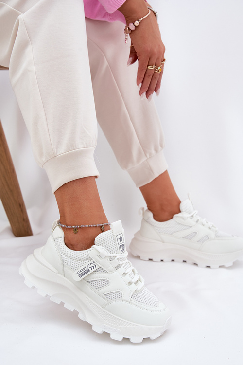 Жіночі Спортивні Кросівки На Грубі Підошві Білі Prononice