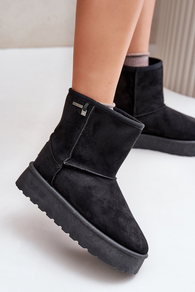 Високі жіночі зимові черевики на платформі Big Star OO274898 Чорні