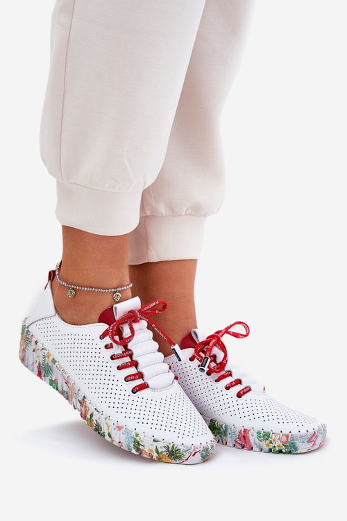 Жіноче Шкіряне Взуття На Танкетці Artiker 56C1799 Біло-Сріблясте