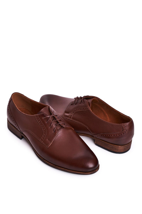 Чоловічі шкіряні мокасини на світлій підошві BEDNAREK Темно-коричневі