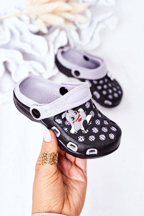 Дитячі поролонові тапочки Crocs Black-Grey Jupiter