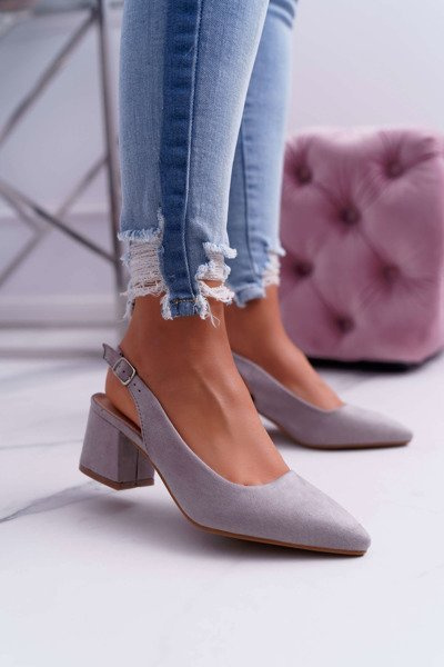 Жіночі туфлі на шпильці сірого кольору Contrail