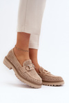Жіночі бежеві мокасини Talesse з вирізами