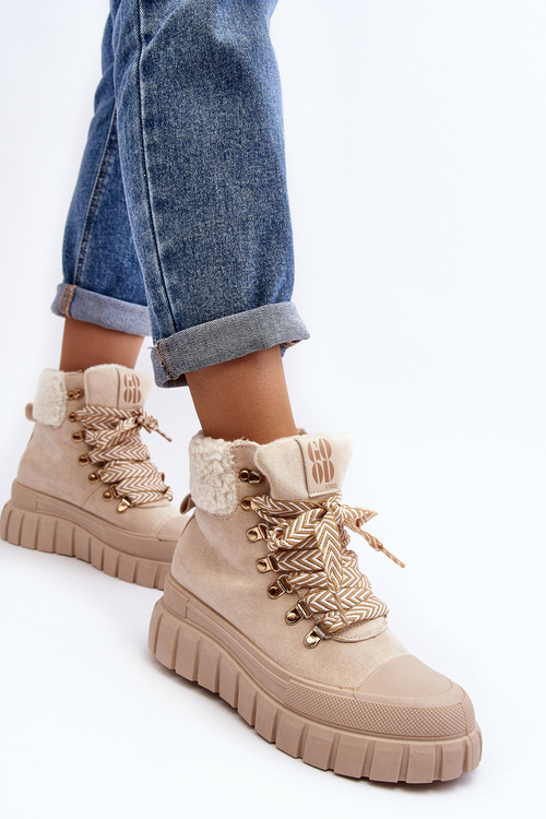 Черевики Trappers на підкладці на товстій підошві Ralotta Light Beige