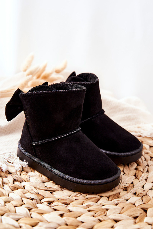 Дитячі утеплені зимові черевики з метеликом Black Lolila