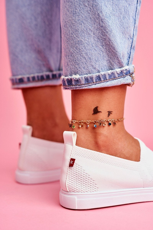 Жіночі тенісні туфлі без шнурівки Білі Big Star FF274A608