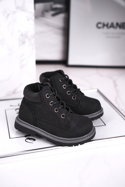 Чоботи дитячі теплі чорні Moa