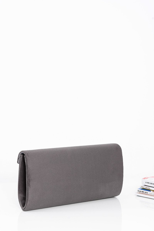 Жіночий сірий замшевий клатч із золотим ланцюжком