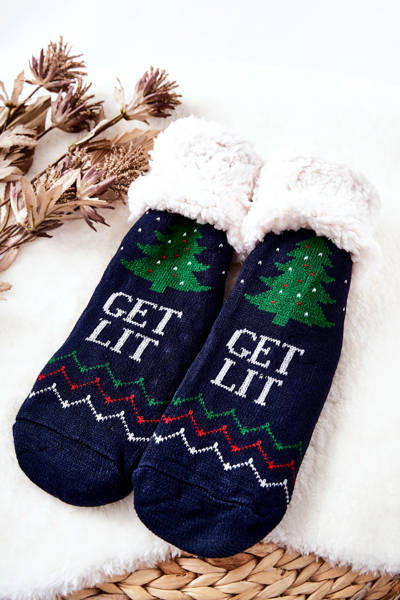 Новорічні довгі шкарпетки Christmas Tree Navy Blue