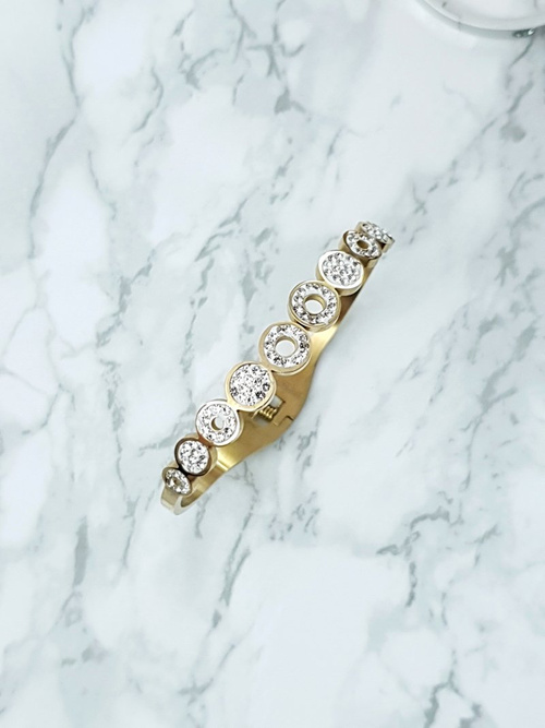Жіночий сталевий браслет з цирконієм Infinity Gold Vien
