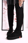 Жіночі високі чоботи вище коліна замшеві чорні Gracelyn