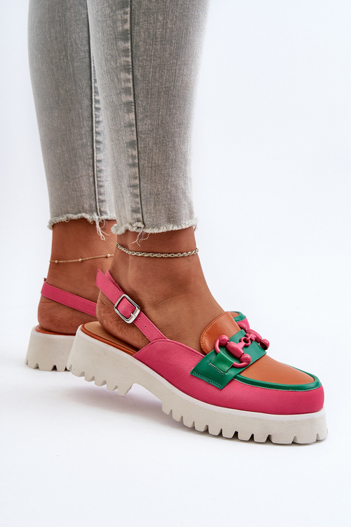 Жіночі босоніжки на плоскій підошві з помаранчевим декором D&A MR38-656