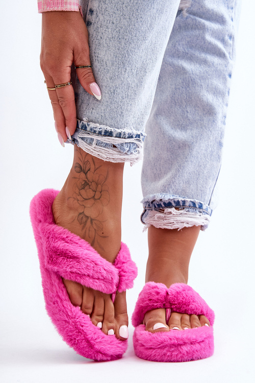 Жіночі пухнасті тапочки Papcie Fuchsia Elma