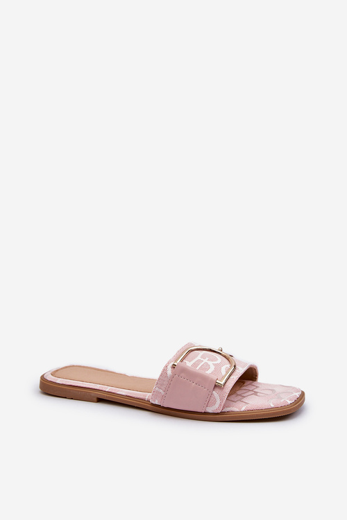 Блискучі жіночі тапочки з декором Pink Taleci