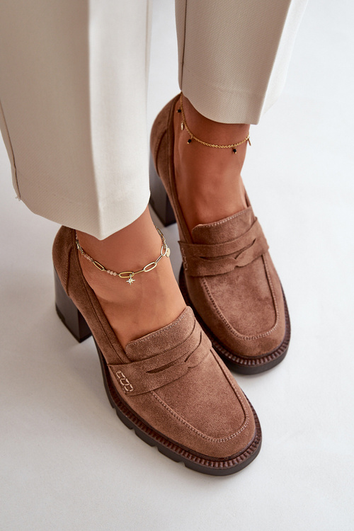 Жіночі човники на високих підборах і платформі з чорної еко-замші Vinceza 58105