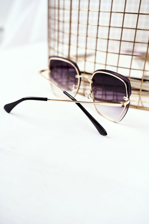 Жіночі сонцезахисні окуляри чорні Prius PRE-34 Gold Green Gradient