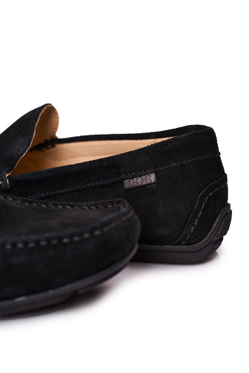 Замшеві повсякденні лофери GOE HH1N4080 чорні