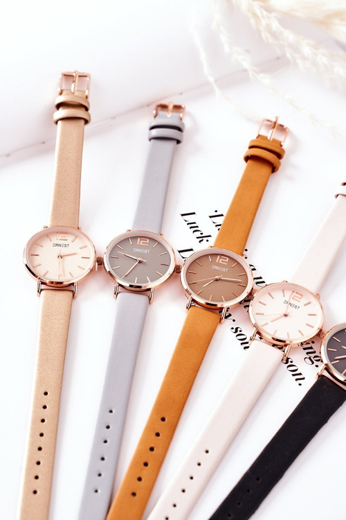 Дивитися на шкіряному ремінці без нікелю ERNEST Camel