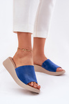 Жіночі Замшеві Сандалі На Каблуку Panto Fino Сині RR267041