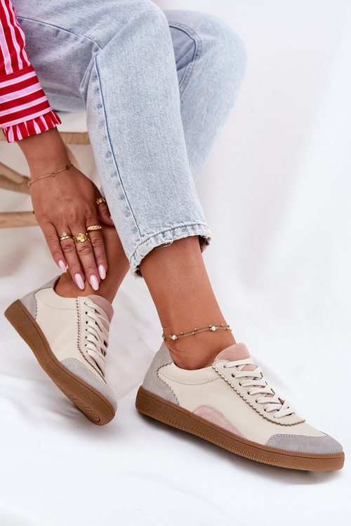 Жіночі Шкіряні Кросівки Zazoo N1220 Бежеві