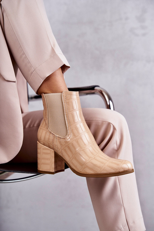 Зміїні шкіряні черевики La.Fi 260038BE-XC Бежеві