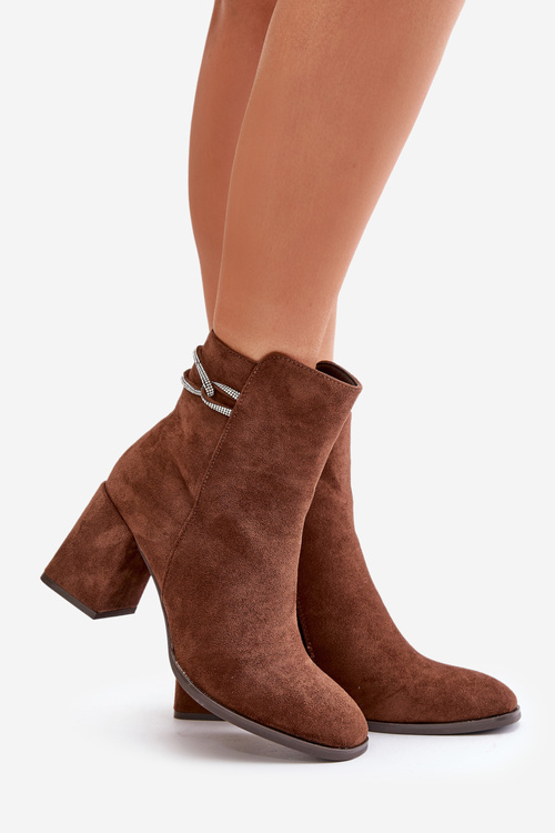 Теплі жіночі ботильйони на каблуці Еко Замшеві темно-зелені Saivia