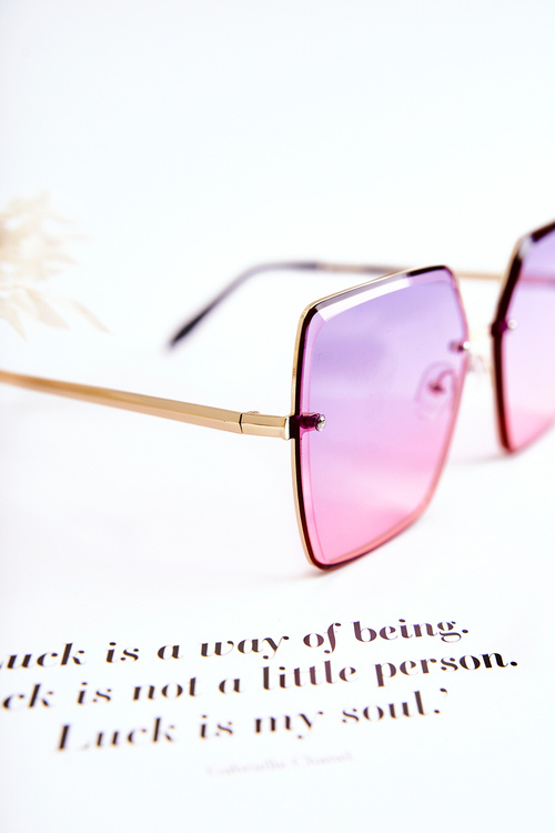 Великі квадратні сонцезахисні окуляри V180005 Фіолетово-рожеві