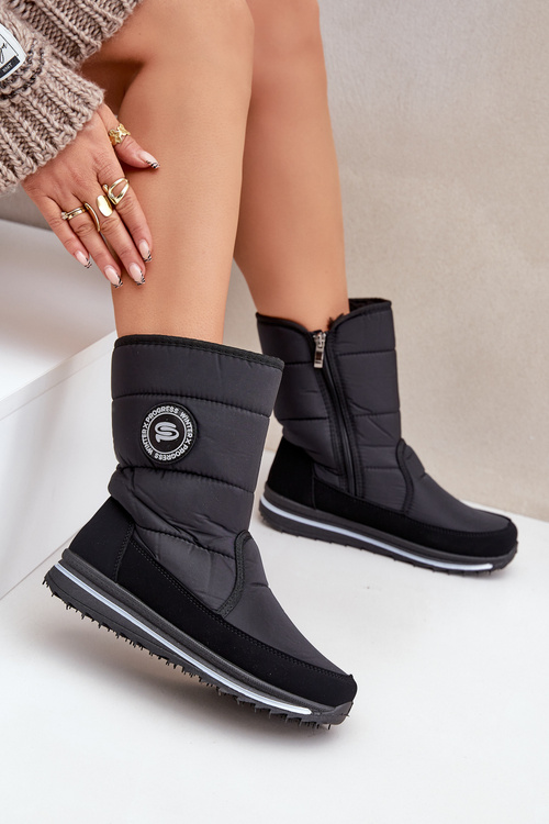 Жіночі зимові черевики на блискавці Progress PROGJ-21-09 Чорні