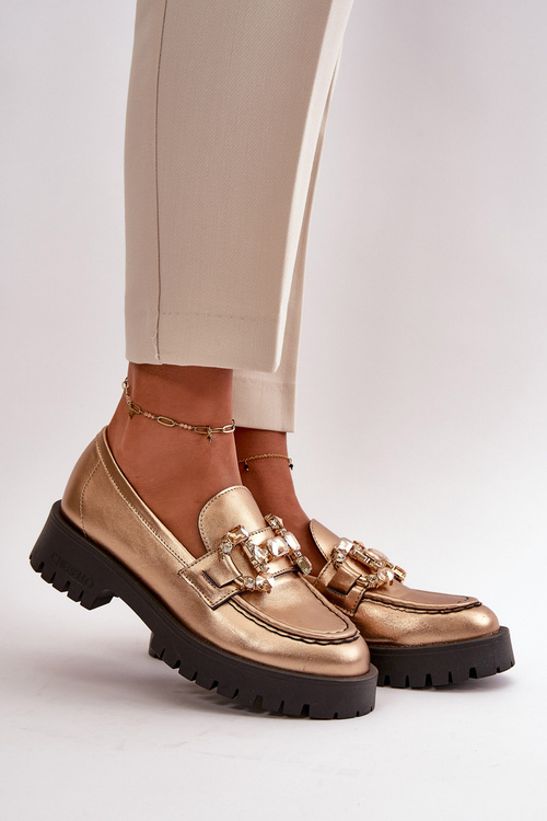 Жіночі шкіряні мокасини з декором CheBello 4369 Бежеві