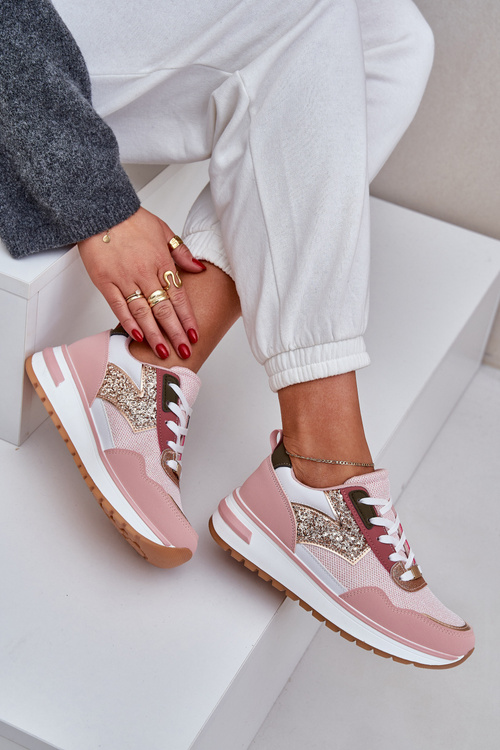 Блискучі Спортивні Черевики Для Жінок Рожеві Leesema