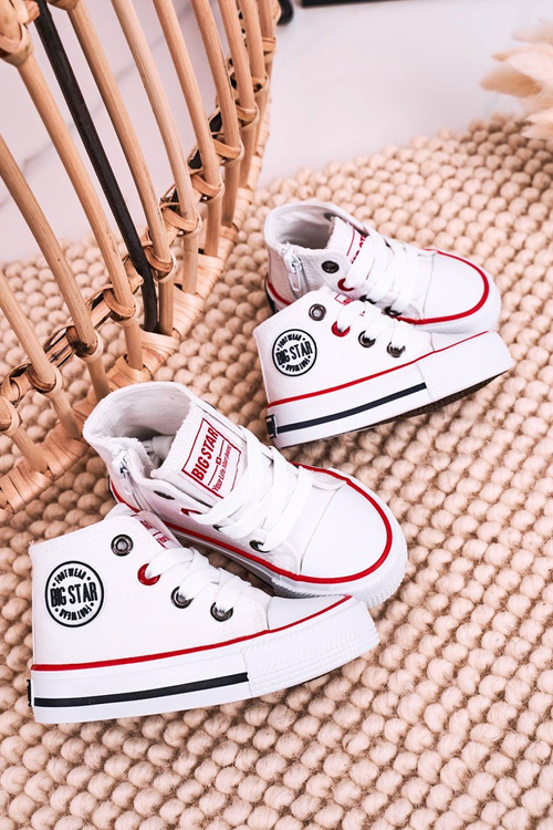 Високі дитячі кросівки на блискавці BIG STAR HH374187 Білі