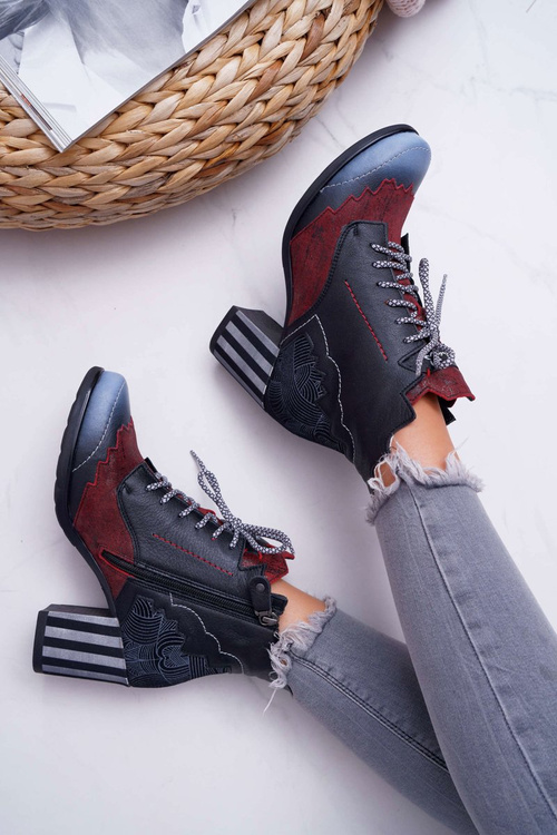 Жіночі шкіряні черевики Чоботи Maciejka Чорні 03190-01