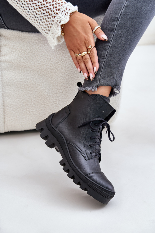 Жіночі черевики Zazoo 2831 з натуральної шкіри чорного кольору