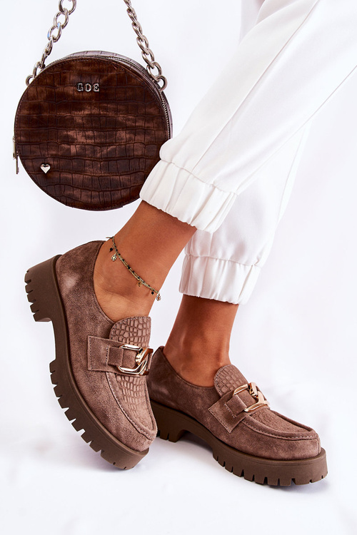 Модні замшеві лофери світло-коричневого кольору Rayhan