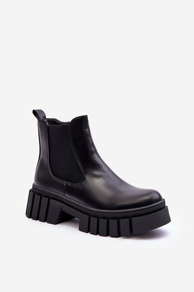 Шкіряні масивні черевики Ботильйони Black Orryss