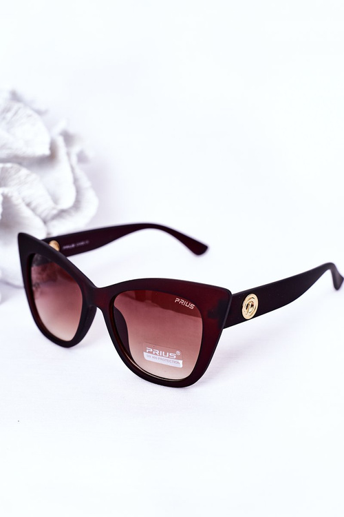 Жіночі темні окуляри Cat Eye Matt Brown Ombre
