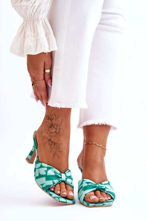 Модні високі підбори в принті Green Floria