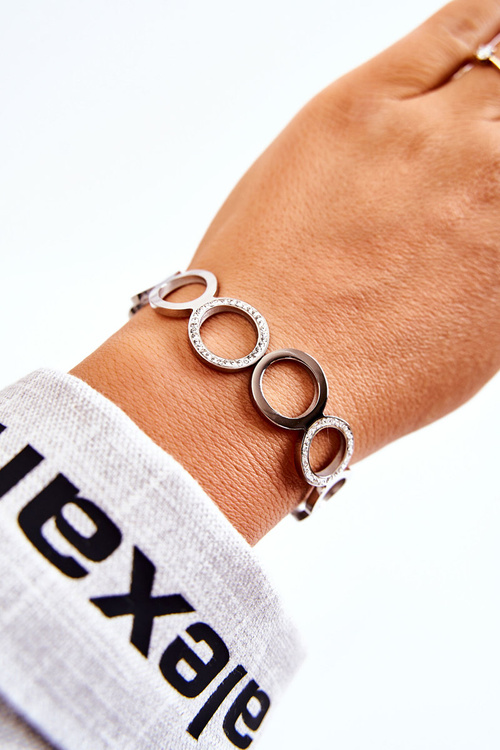 Жіночий сталевий браслет з цирконами Silver Faith